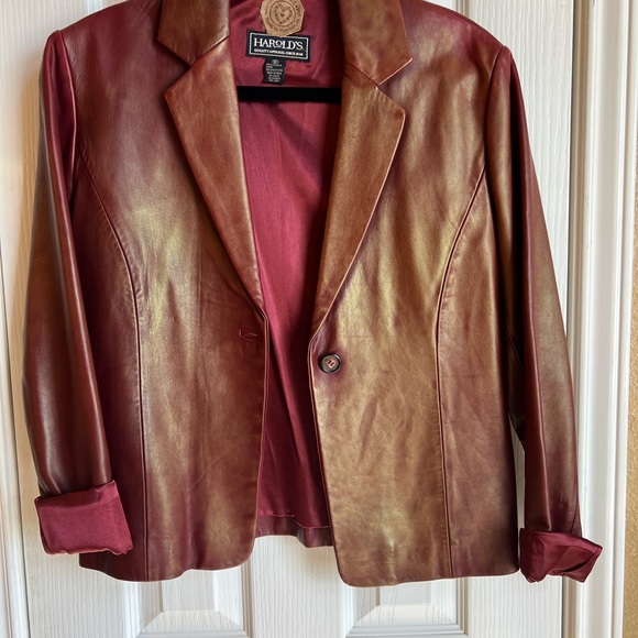 Cowboy up Rodeo Leather jacket with one of a kind Custom art - Picture 4 of 5